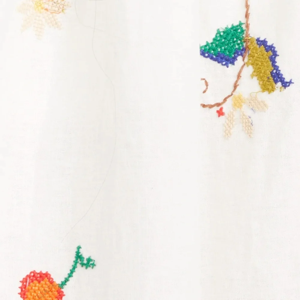 NWT $335 FARM RIO Embroidered One Shoulder Cutout Detail Linen Blend Dress-S / M
